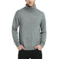 thumbnail image 1 of Kallspin Men’s Wool Blend Turtle Neck Midweight Pullover Sweaters(Light Gray,Medium), 1 of 10