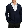 thumbnail image 1 of Kallspin Men's Wool Blend V-Neck Cable-Knit Cardigans Sweaters(Navy Blue, 3X-Large,Tall), 1 of 7