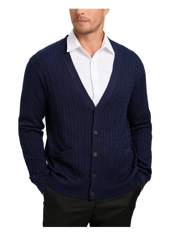 iDO Navy Blue Cable Knit Sweater