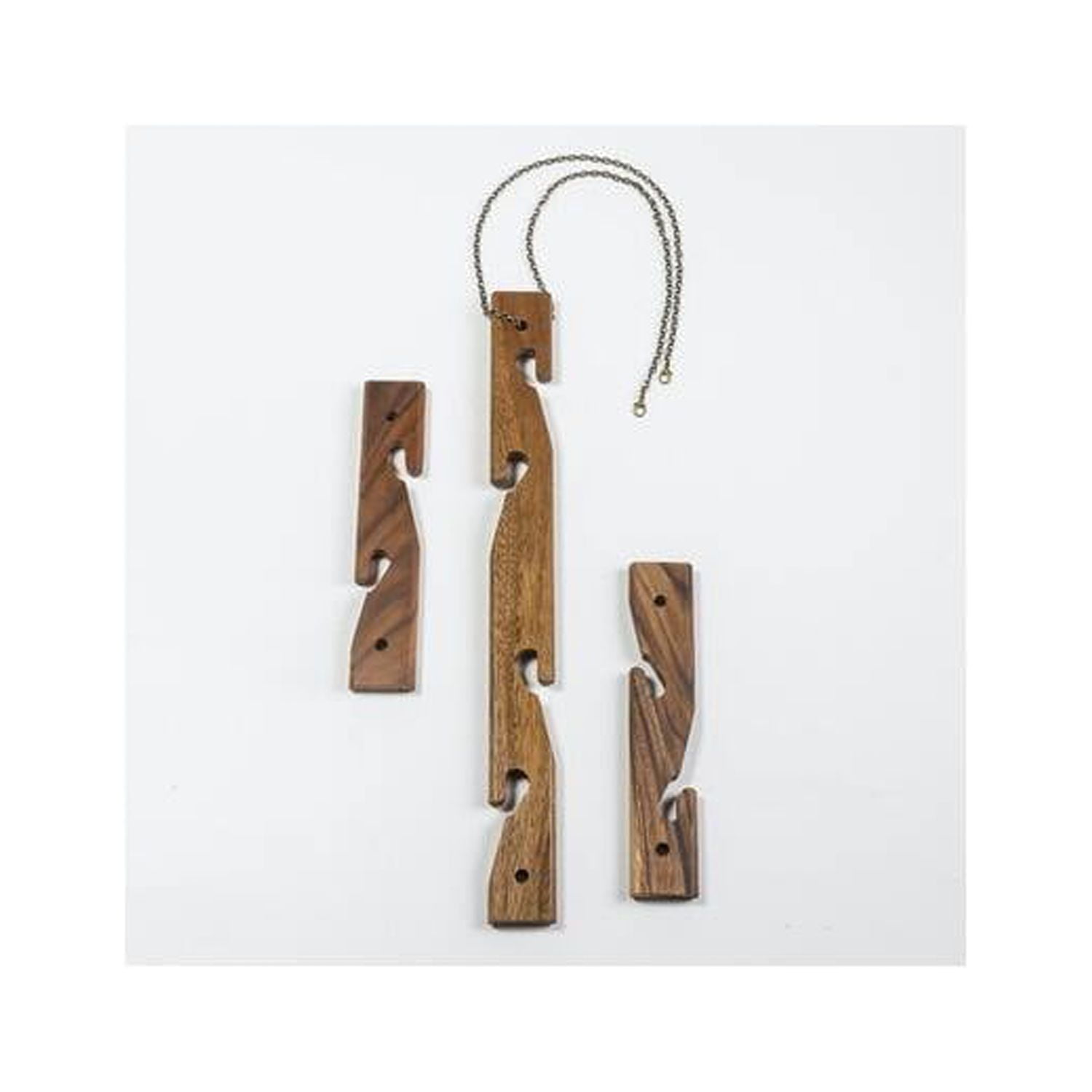 Solid Acacia Wood 6 Pot Hanging Plant Holder Set