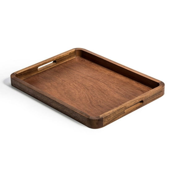 Kalmar Home Acacia Wood 18x14 Inch Rectangular Tray