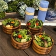 thumbnail image 1 of Kalmar Home Acacia Wood Four Individual 6-Inch Ribbed Salad Bowls, 1 of 3