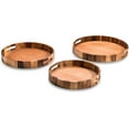 thumbnail image 1 of Kalmar Home Acacia Wood Set of 3 Round Serving Trays, 1 of 2