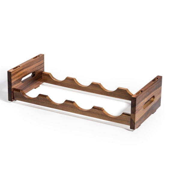 Kalmar Home Acacia Wood Stackable 4-Bottle Wine Rack