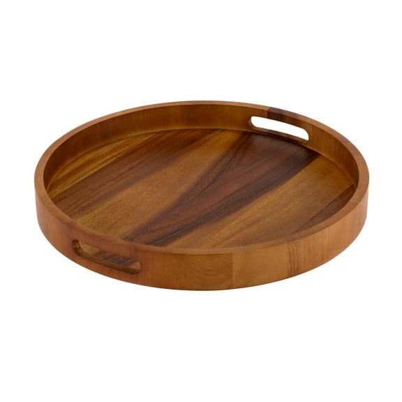Kalmar Home - Round Serving Tray - 13" - Solid Bottom