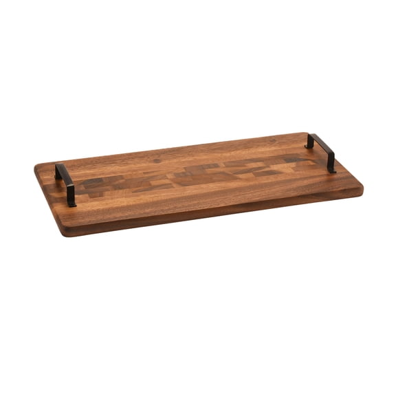 Kalmar Home - Wood Tray w/ Metal Handle - Rect