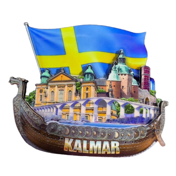Kalmar Sweden 3D Fridge Magnet Souvenir Gift,Wood Handmade Kalmar Refrigerator Magnet Home Decoration Collection