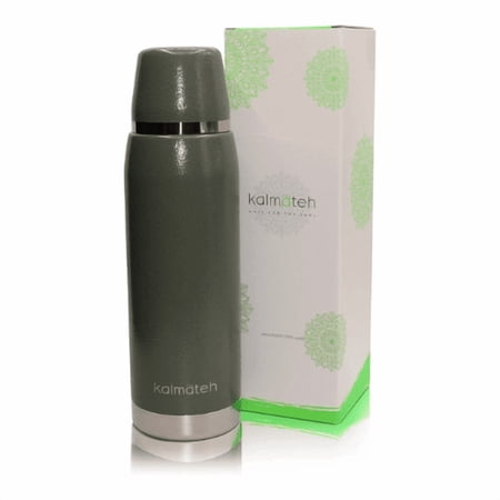 Kalmateh Double Walled Vacuum Insulated Stainless Steel Thermos (760ml) Precise Pouring & Heat Retention- For Yerba Mate, Coffee, Tea, Camping- Military Green