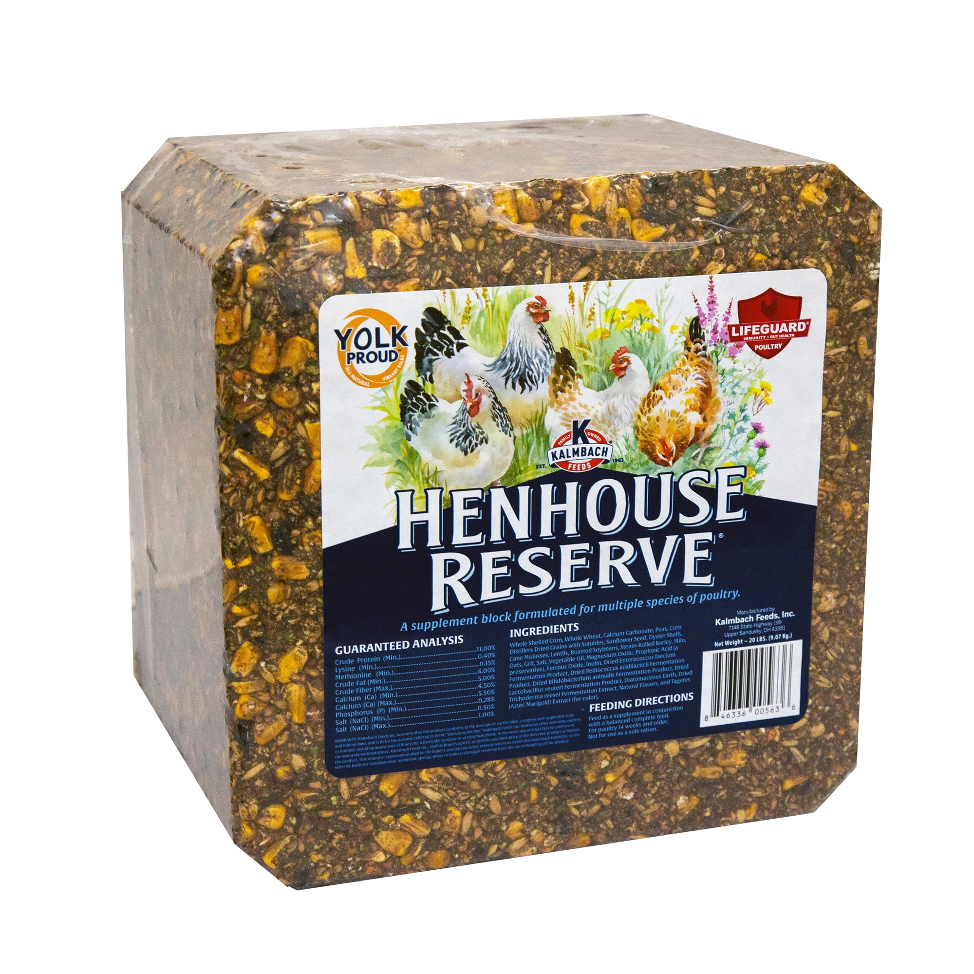 Kalmbach Feed Henhouse Reserve Treat Block for Chickens, 20 lb