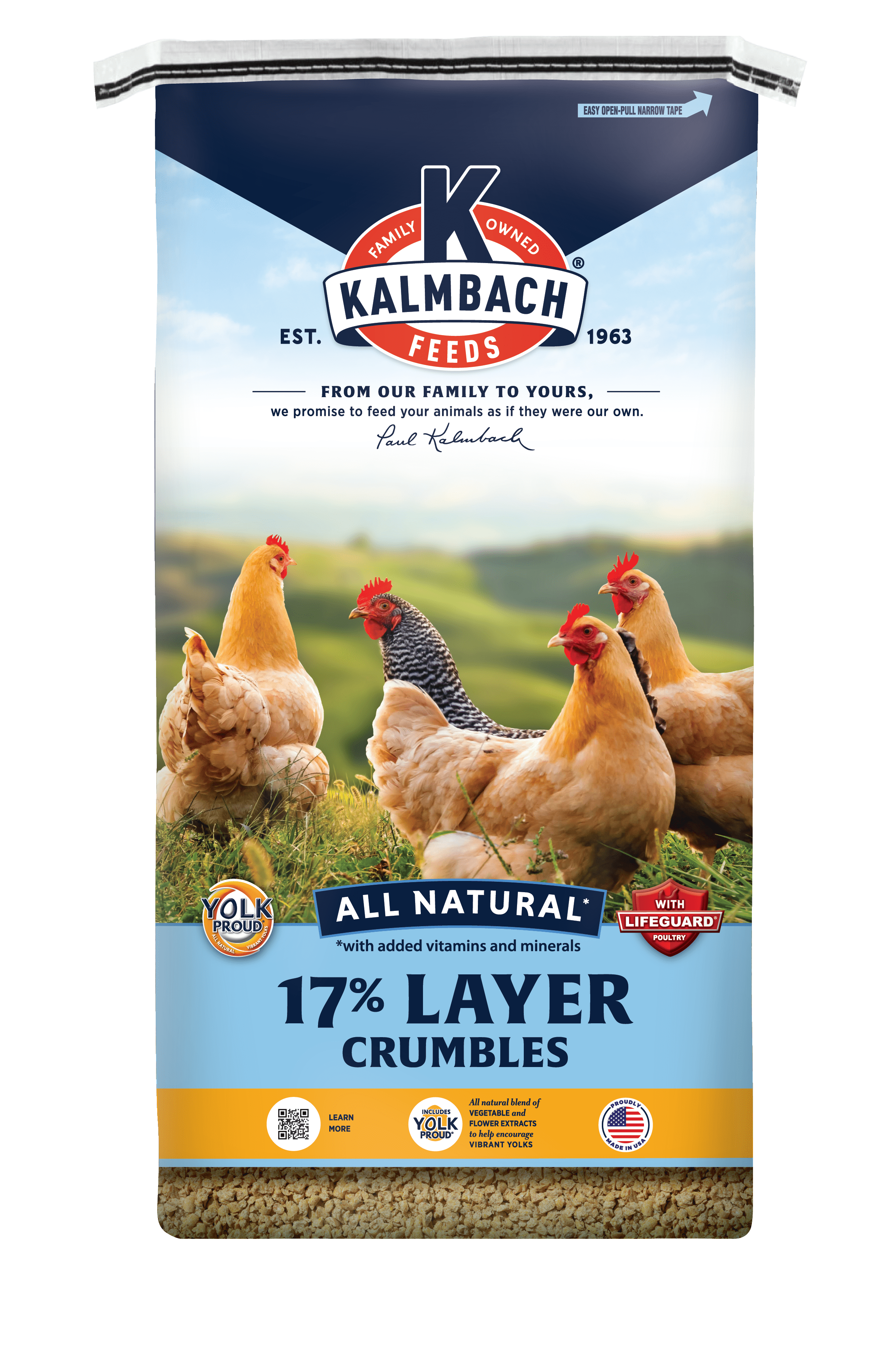 Kalmbach Feeds All Natural 17% Layer Crumbles, 50 Lb
