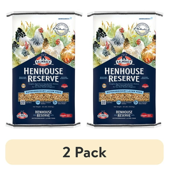 (2 pack) Kalmbach Feeds Henhouse Reserve - Extraordinary Whole Grain Layer Feed for Chickens, 30 lb