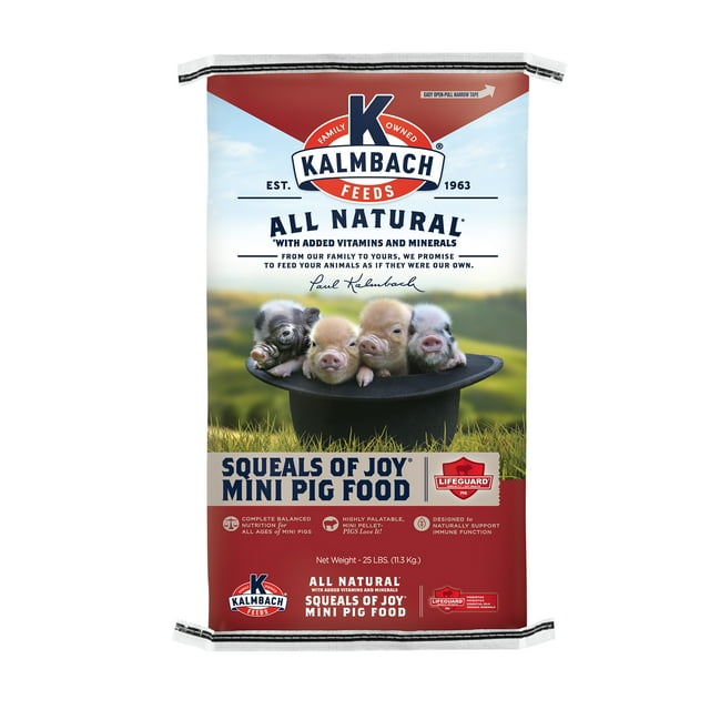 Kalmbach Feeds Squeals of Joy 16 Mini Pellet Food for Mini Pigs, 25 lb