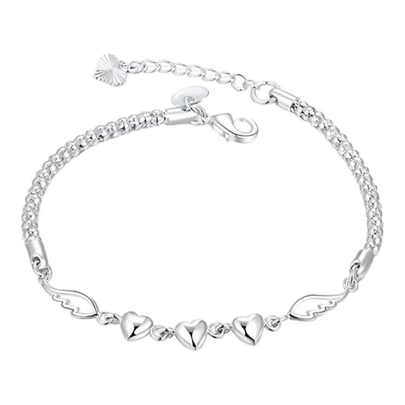 Kaloaede Heart Adjustable Bracelet 925 Sterling Silver Fashion Jewelry for Party Banquet Wedding
