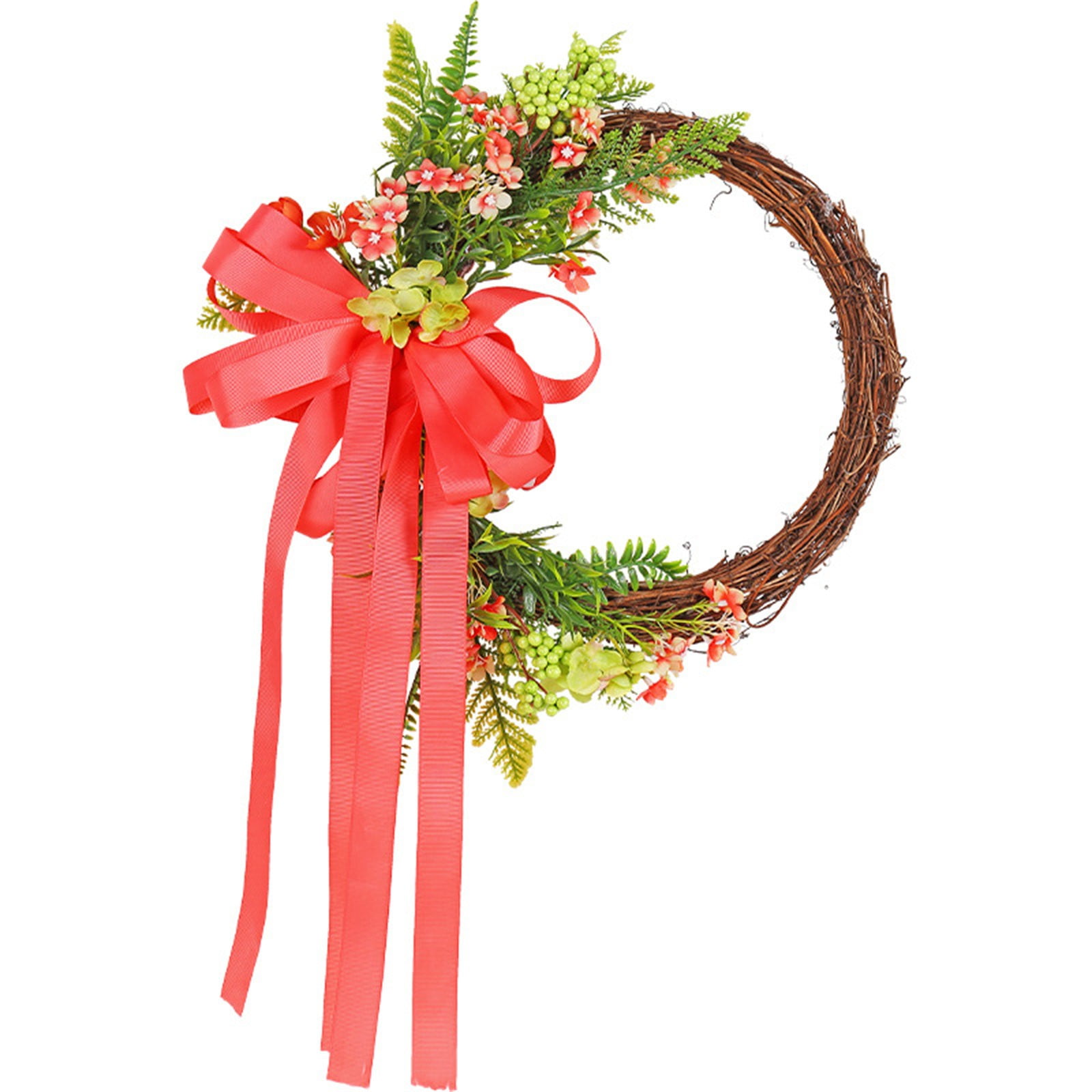 Kaloaede New Styl E Bow Ribbon with Dead Branches Garland Outdoor