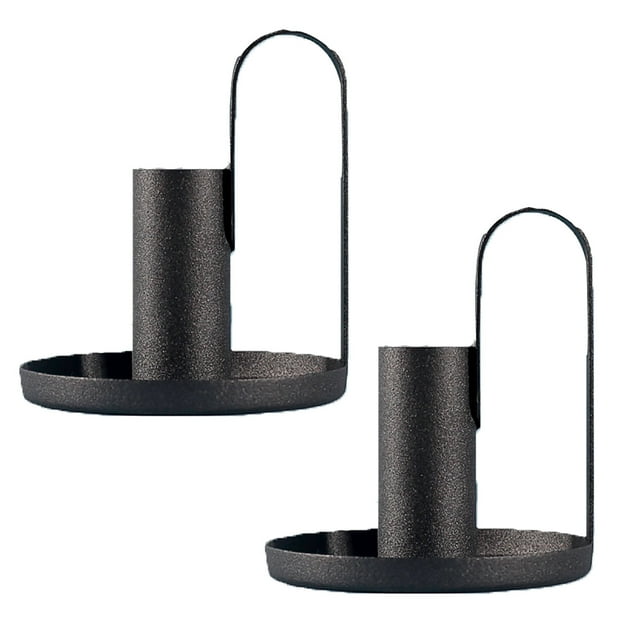 Kaloaede Retro Wrought Iron Candle Holders, Black Candlestick Holders ...