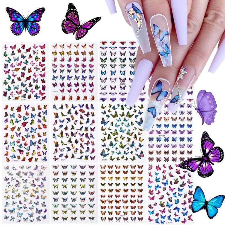Butterfly nail stickers top