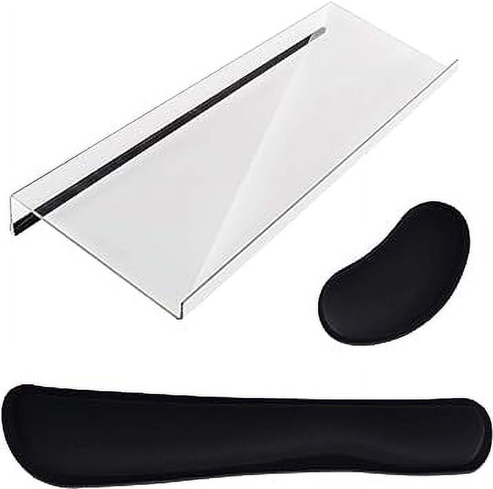 Kalolary 3Pcs Acrylic Tilted Computer Keyboard Holder with Mouse