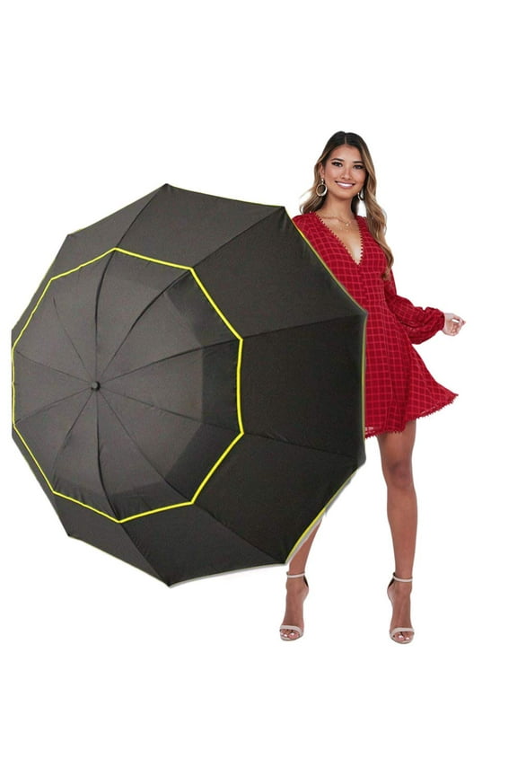 62 Inch Extra Oversize Large Compact Golf UmbrellaDouble Canopy Vented Windproof Waterproof Stick Umbrellas for women & men