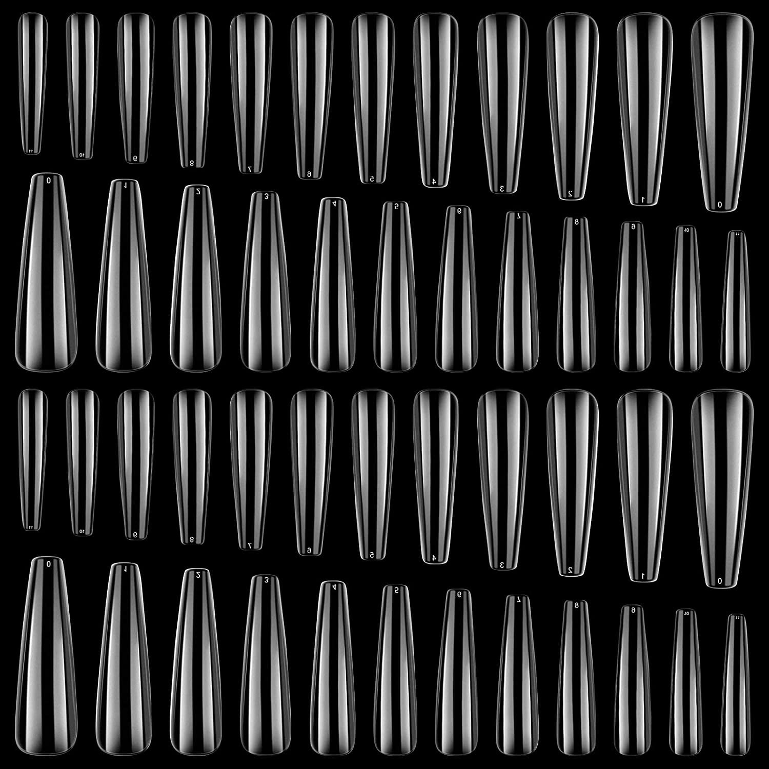Kalolary Extra Long Ballerina Nail Tips, 600PCS Extra Long Coffin Fake