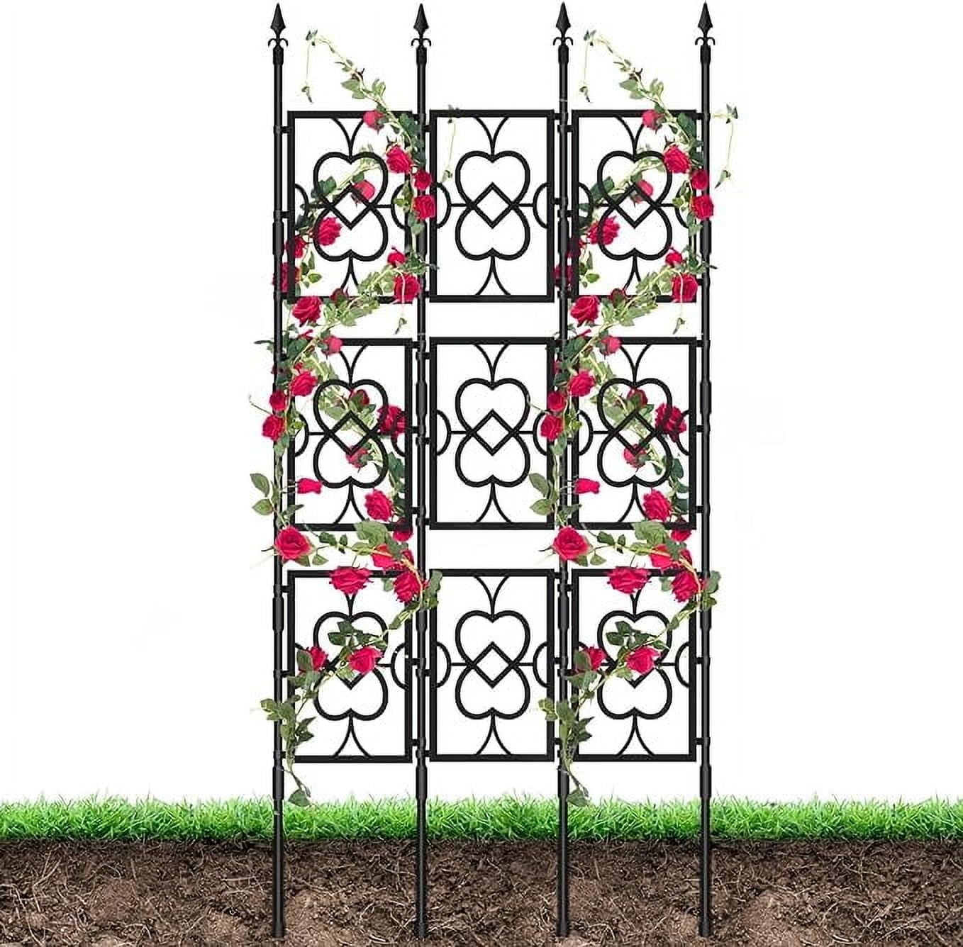Kalolary 80" Garden Trellis for Climbing Plants – Rustproof Support Frame for Vines, Flowers, Vegetables & Potted Plants, Durable & Thickened Cucumber Trellis for Indoor & Outdoor Use