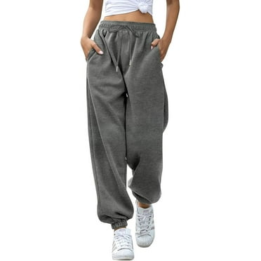Kalolary Women's Cinch Bottom Sweatpants with Pockets Plain Tracksuit Baggy Elastic Waist Trousers for Casual Hip Hop, Gym and Jogging