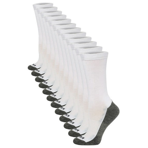 Kalon 12-Pack Crew Socks for Women Black Mid-Calf Synthetic