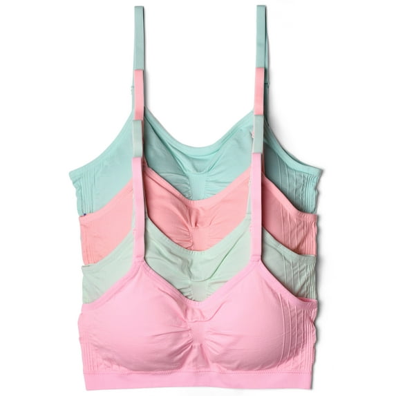 Kalon 4-Pack Women's Comfort Cami Bra Pullover Design Seamless Wire Free