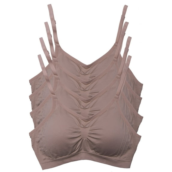 Kalon 4-Pack Women's Comfort Cami Bra Pullover Design Seamless Wire Free
