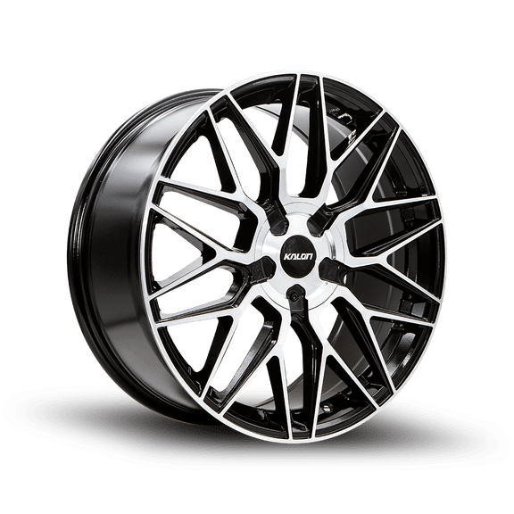 Kalon Blitz 203 16x7 +42 Gloss Black Machined Face Wheel 5x100 5x114.3 (QTY 1)