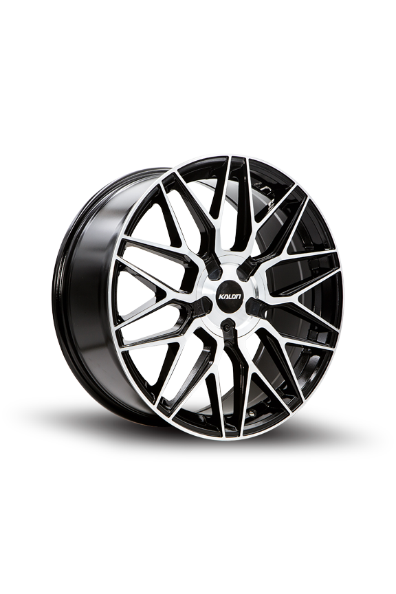 Kalon Blitz 203 18x8 +40 Gloss Black Machined Face Wheel 5x108 5x115 (QTY 1)