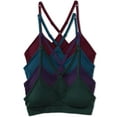 thumbnail image 1 of Kalon Women 4 Pack Racerback Sports Bra V Neck, 1 of 6