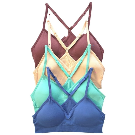 Kalon Women 4 Pack Racerback Sports Bra V Neck