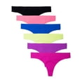 thumbnail image 1 of Kalon Women 6 Pack Seamless Nylon Spandex Thong Panties, 1 of 9
