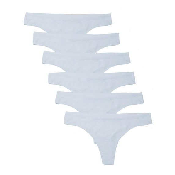 Kalon Women 6 Pack Seamless Nylon Spandex Thong Panties