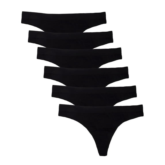 Kalon Women 6 Pack Seamless Nylon Spandex Thong Panties