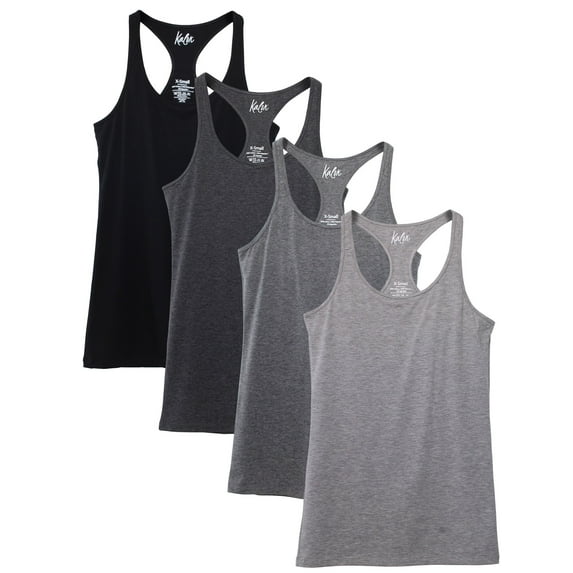 Kalon Women's 4-Pack Racerback Shelf Bra Camisole Base Layer