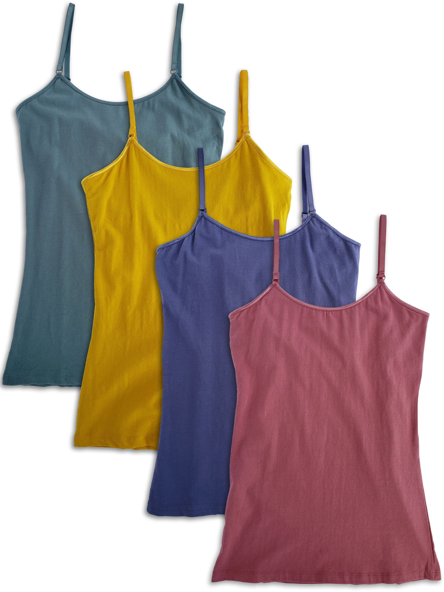 Kalon Women's 4-Pack Shelf Bra Camisole Cotton Spandex 