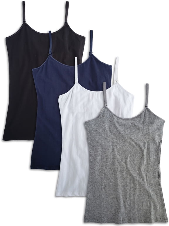 Women's 4-Pack Shelf Bra Camisole Cotton Spandex