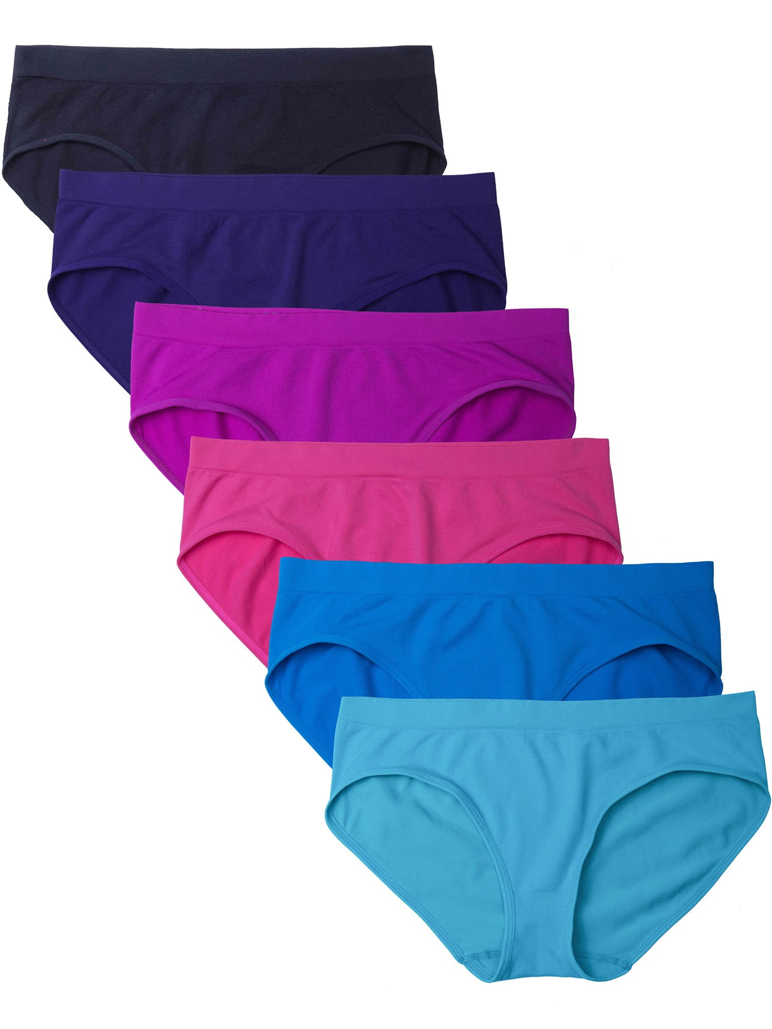 Kalon Women's 6 Pack Hipster Brief Nylon Spandex Underwear