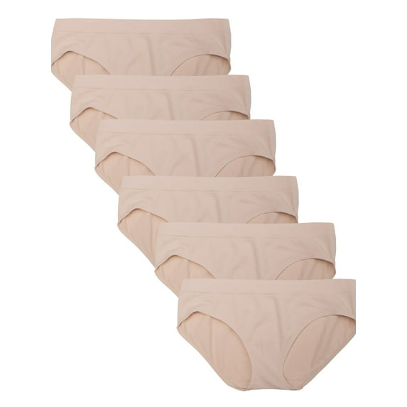 Kalon Women's 6 Pack Hipster Brief Nylon Spandex Underwear