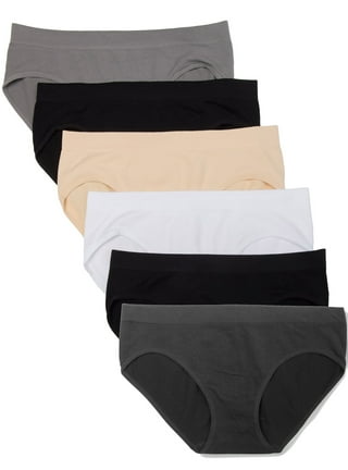 FINETOO Female High Waisted Thongs Breathable Underwear Soft Stretchy Nylon  Spandex No Side Seam Panties S-XL 4/6 Packs