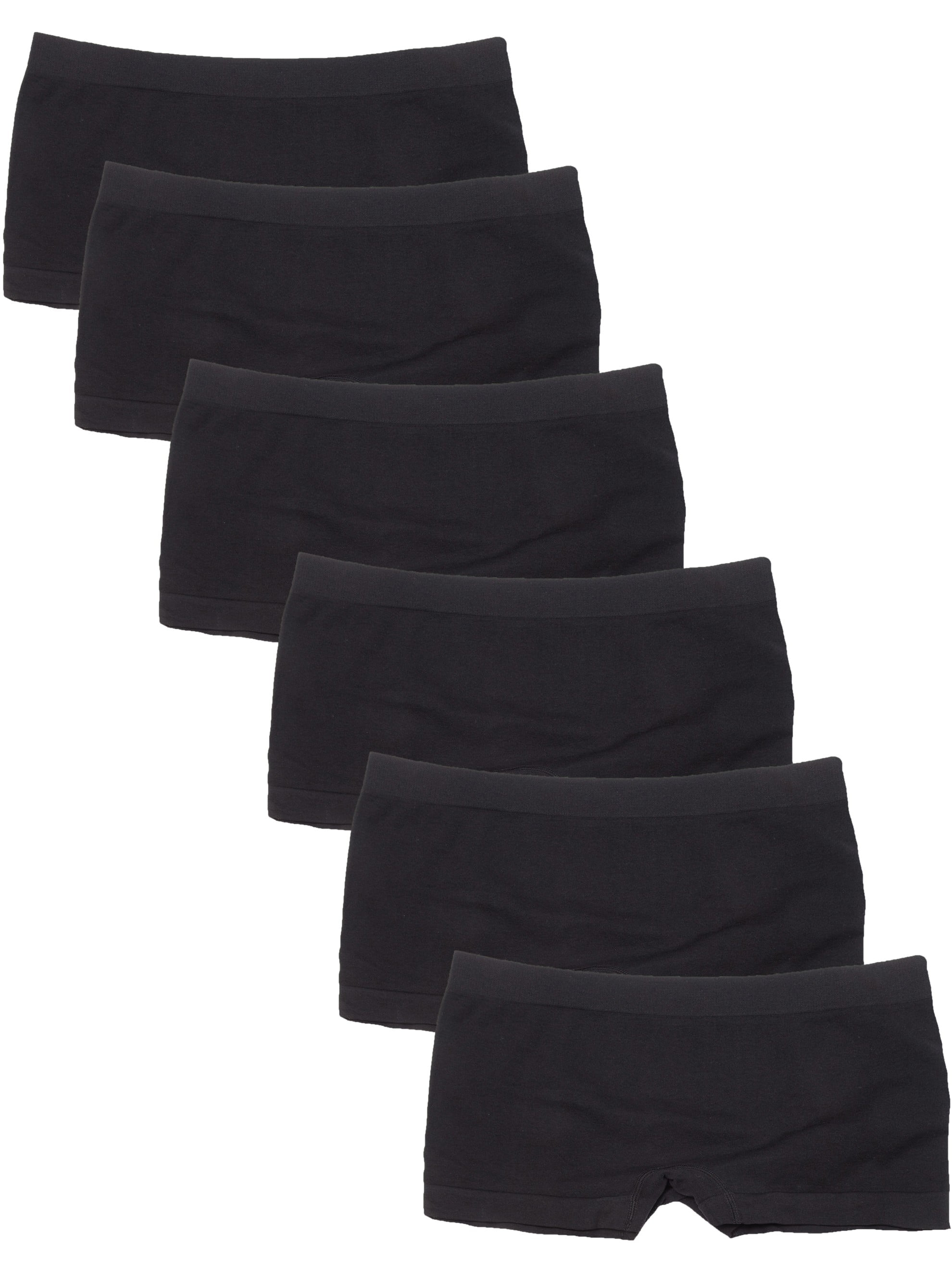 Kalon Women's 6 Pack Nylon Spandex Boyshort Panties