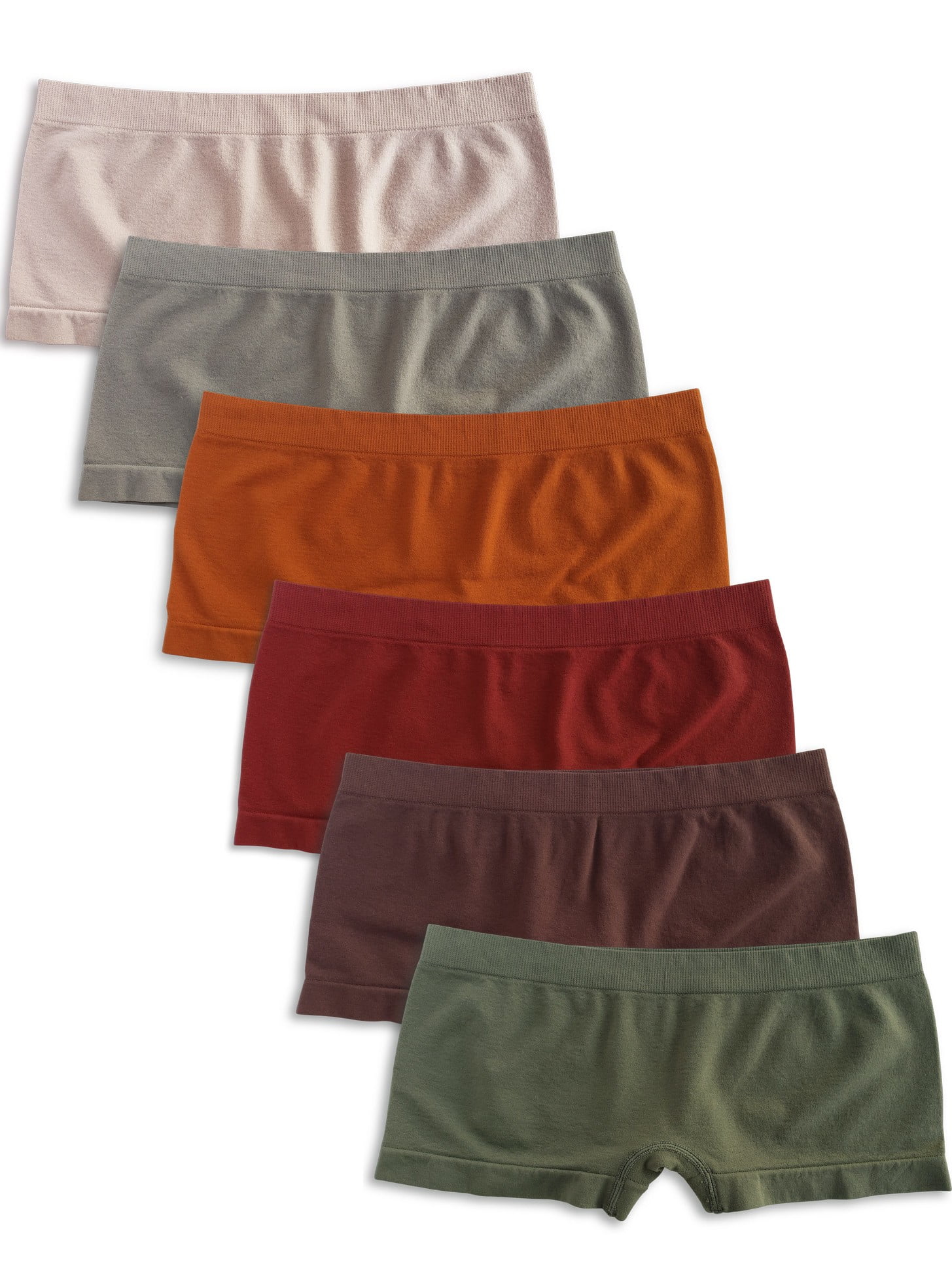 Kalon Women's 6 Pack Nylon Spandex Boyshort Panties