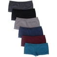 thumbnail image 1 of Kalon Women's 6 Pack Nylon Spandex Boyshort Panties, 1 of 7