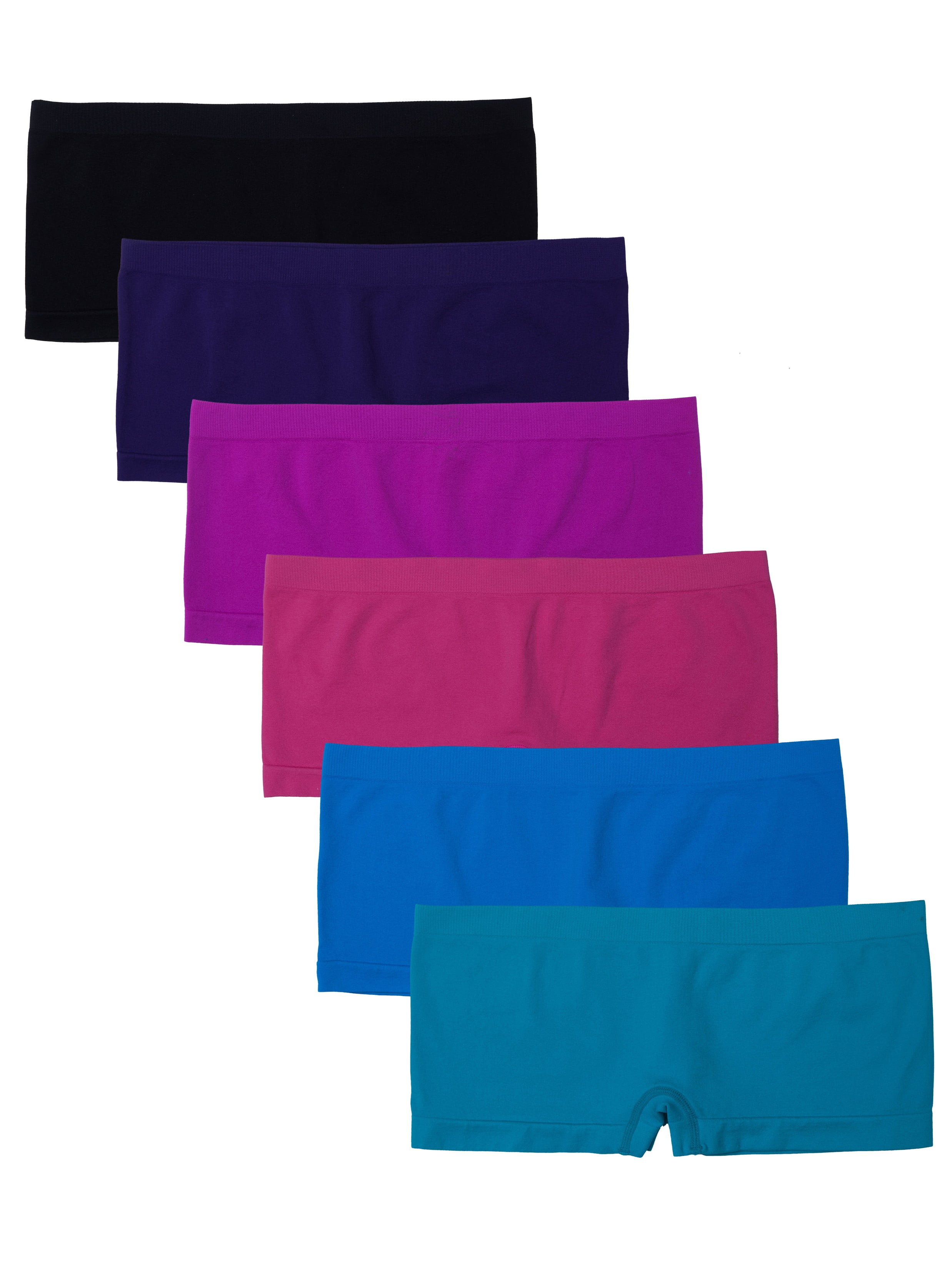 Kalon Women's 6 Pack Nylon Spandex Boyshort Panties