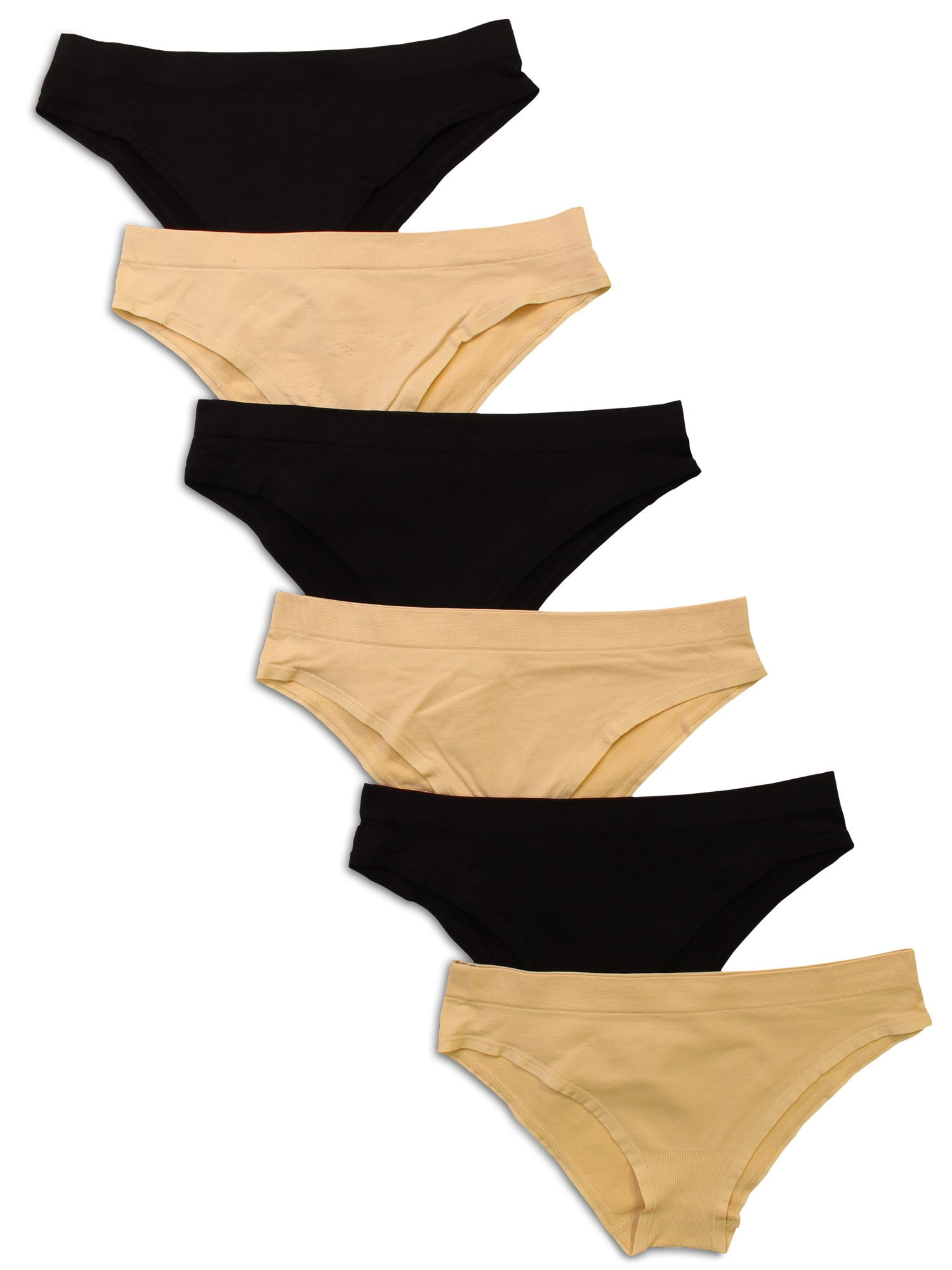 Kalon Women's 6-Pack Soft Stretch Cheekini Bikini Panties 