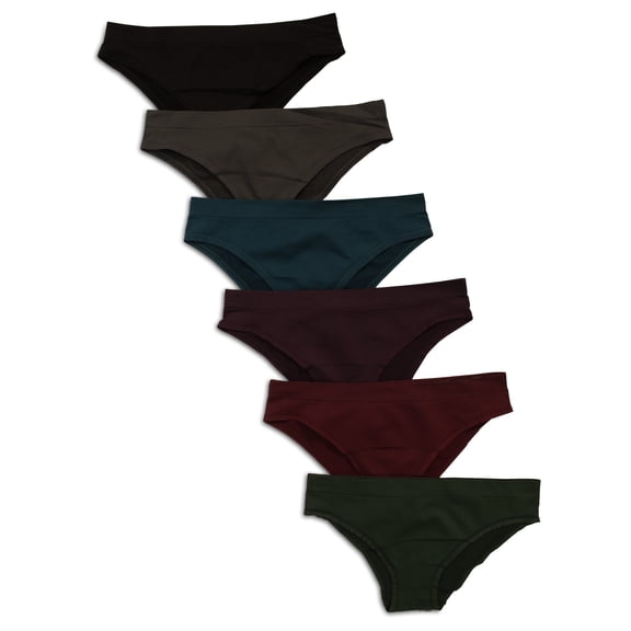Kalon Women's 6-Pack Soft Stretch Cheekini Bikini Panties