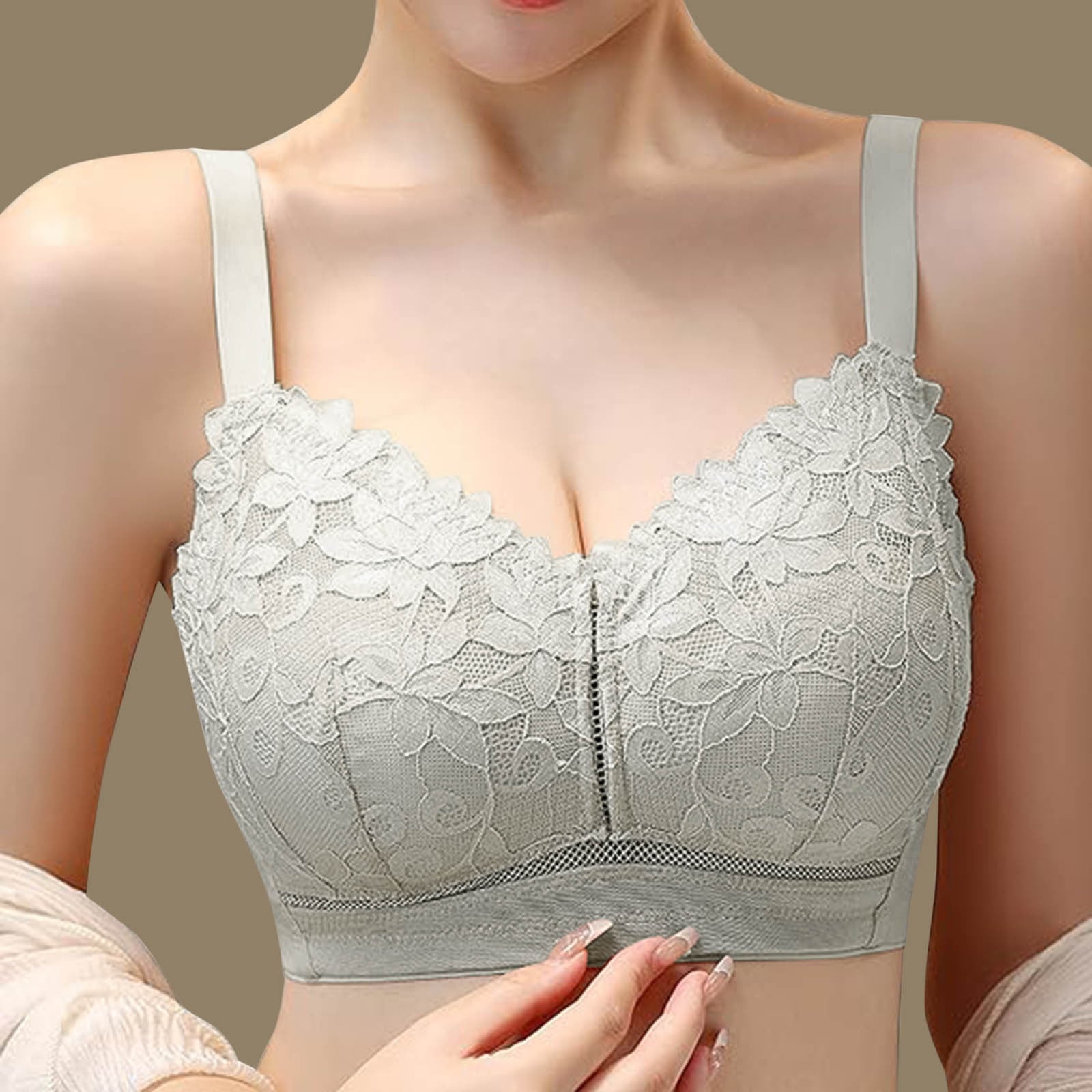 Kalon Women s Plus Size Underwear Big Chest Small Sagging Thin Push Up Adjustment Bra Walmart