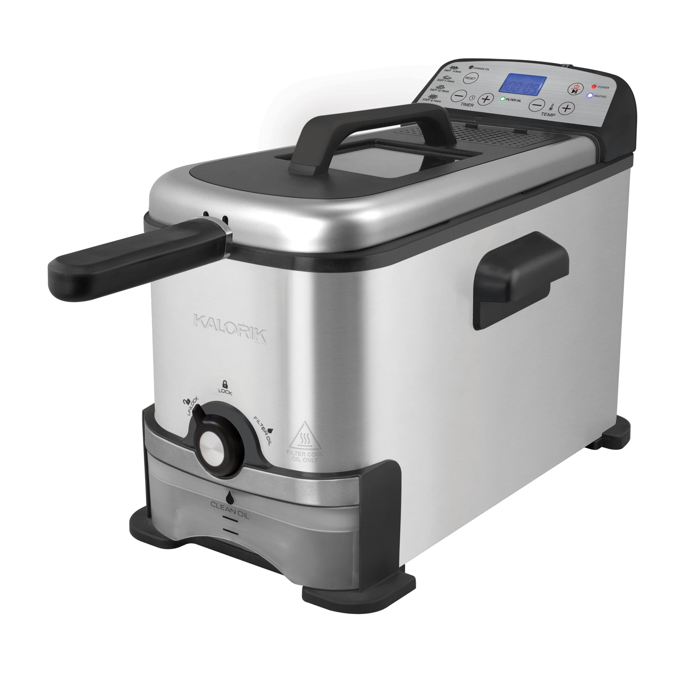 Kalorik 3.2 Quart Digital Deep Fryer with Oil Filtration 