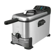 Kalorik  3 Liter / 3.2 Quart Deep Fryer with Oil Filtration, Stainless Steel FT 43721 BK